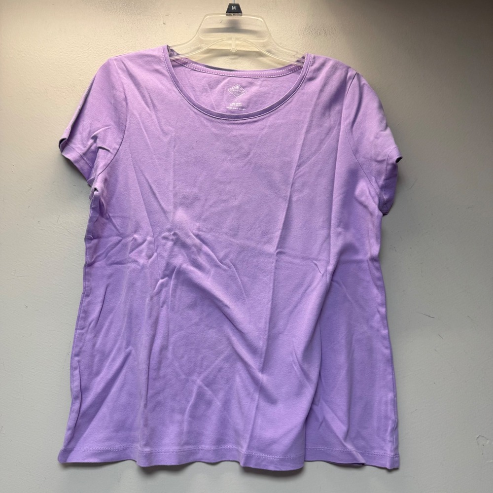 St. Johns Bay T-Shirt Womens L Purple Excellent 100% Cotton Short Sleeve Basic
